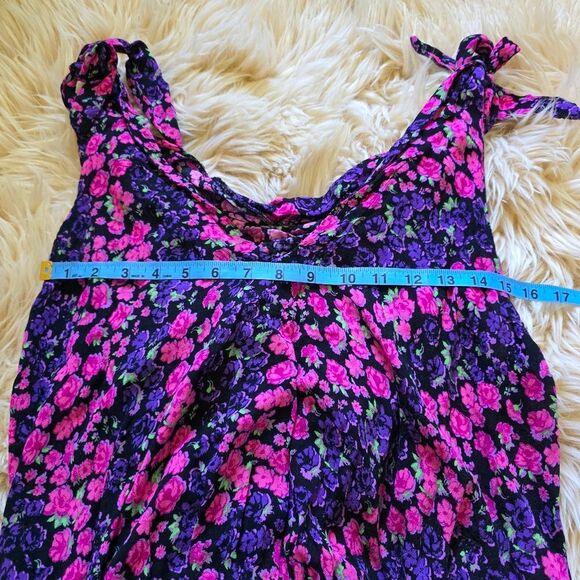 Free People Bare It All Pink And Purple Floral Bodysuit Large - Picture 7 of 7